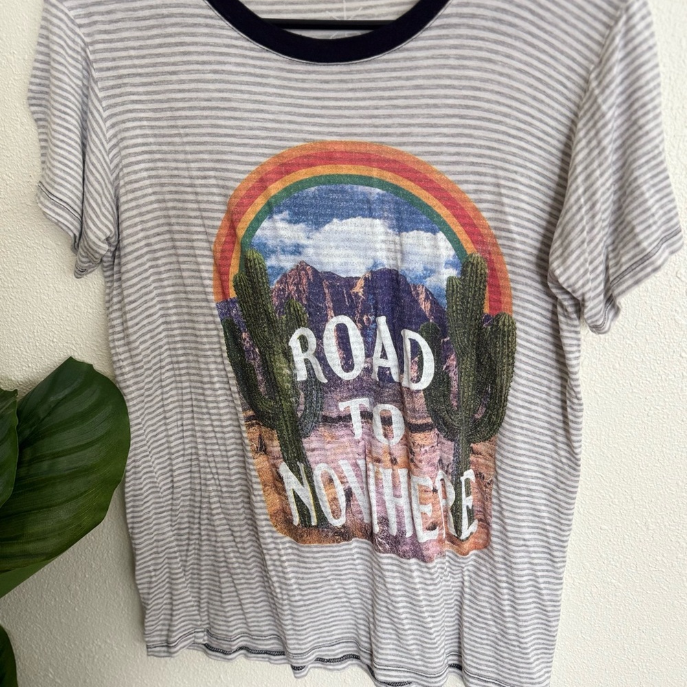 Black White Striped Graphic Tee - Life Clothing Co - Picture 3 of 6